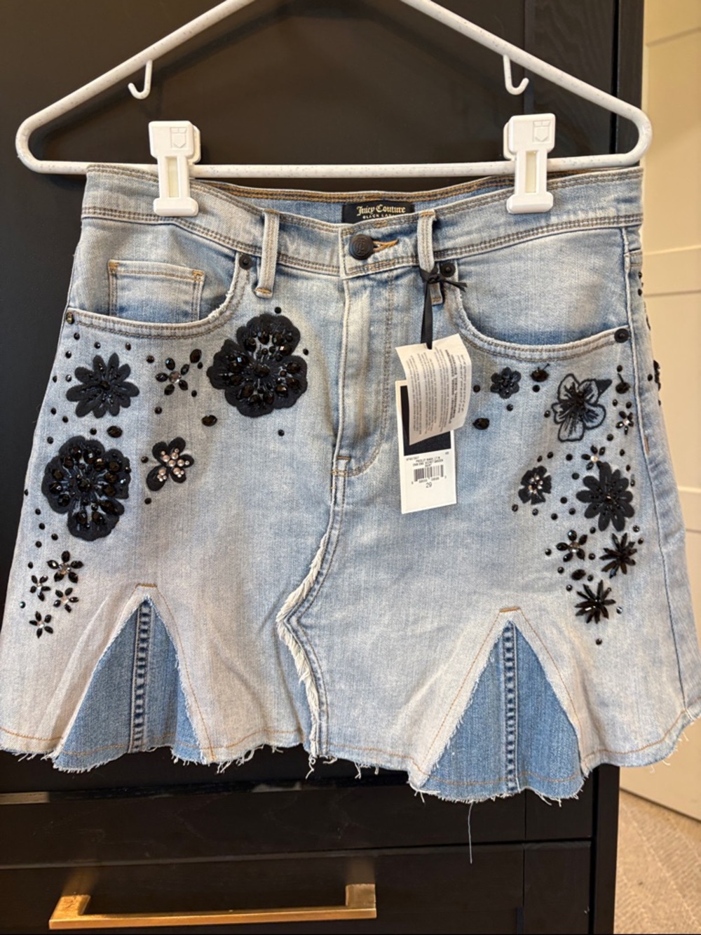 Juicy Couture Black label Light Blue Denim Mini Skirt Presley